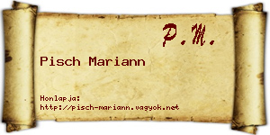 Pisch Mariann névjegykártya